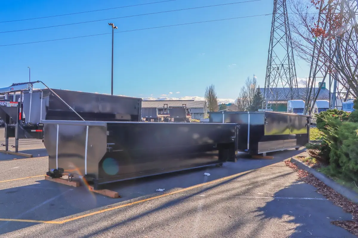 Roll-off dumpster ready for waste disposal at job site for Residential Dumpster Rental in Jurupa Valley